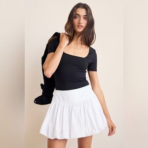 Francesca’s Sabrina Bubble-hem Mini Skirt